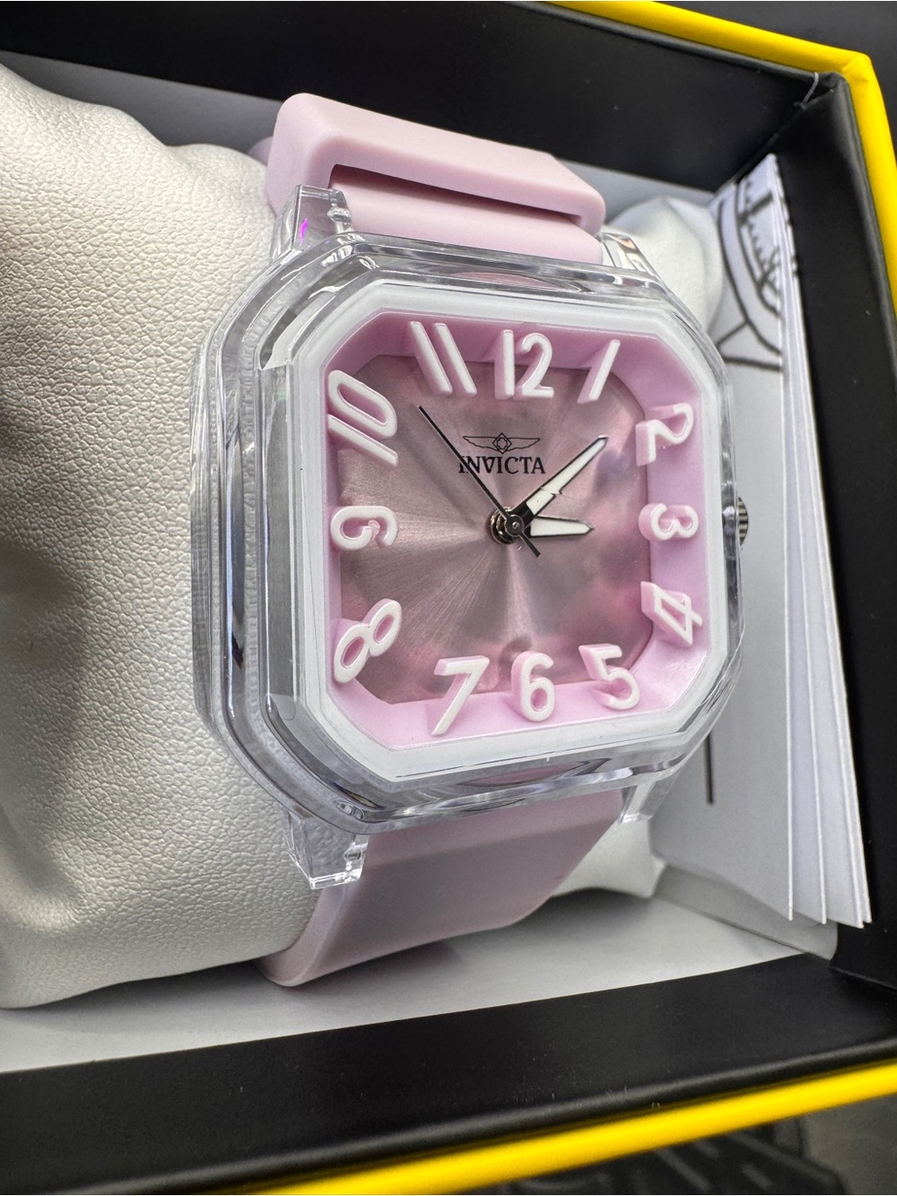Invicta Women's Pastel Pink Square Crystal Case Watch - Picture 6 of 6
